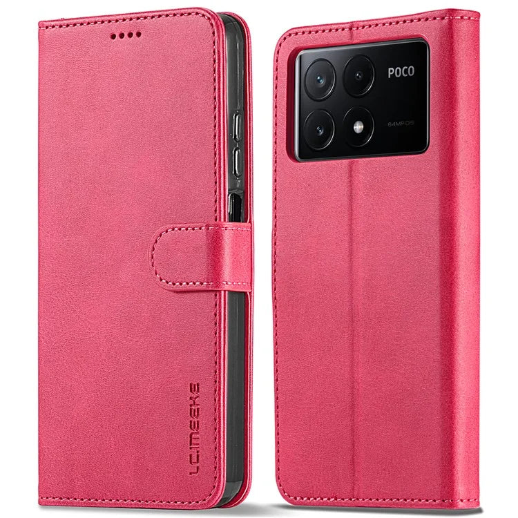 LC.IMEEKE For Xiaomi Poco X6 Pro 5G / Redmi K70E 5G Case Calf Texture Leather Wallet Flip Phone Cover