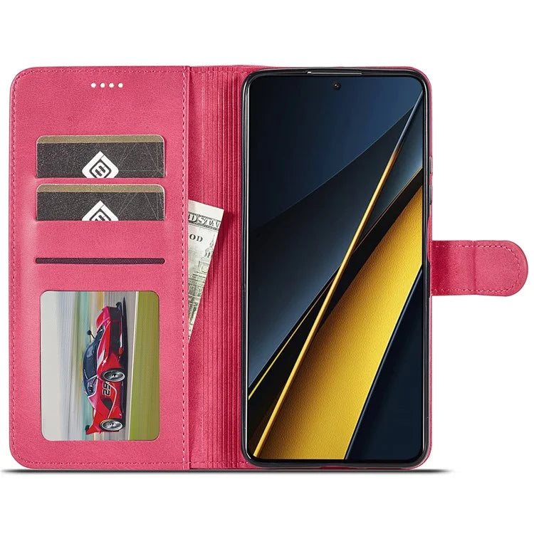 LC.IMEEKE For Xiaomi Poco X6 Pro 5G / Redmi K70E 5G Case Calf Texture Leather Wallet Flip Phone Cover