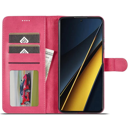 LC.IMEEKE For Xiaomi Poco X6 Pro 5G / Redmi K70E 5G Case Calf Texture Leather Wallet Flip Phone Cover