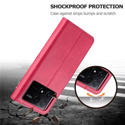 LC.IMEEKE For Xiaomi Poco X6 Pro 5G / Redmi K70E 5G Case Calf Texture Leather Wallet Flip Phone Cover