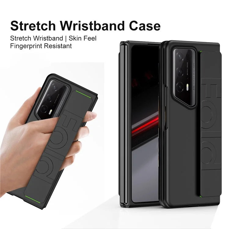 For Honor Magic V2 RSR Porsche Design Case Wristband Rubberized Hard PC Phone Cover
