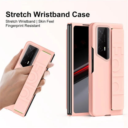 For Honor Magic V2 RSR Porsche Design Case Wristband Rubberized Hard PC Phone Cover