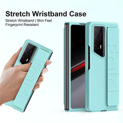 For Honor Magic V2 RSR Porsche Design Case Wristband Rubberized Hard PC Phone Cover