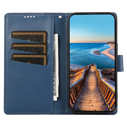 DF-06 For Xiaomi Redmi Note 13 Pro 4G / Poco M6 Pro 4G Case Line Imprinted Leather Phone Cover