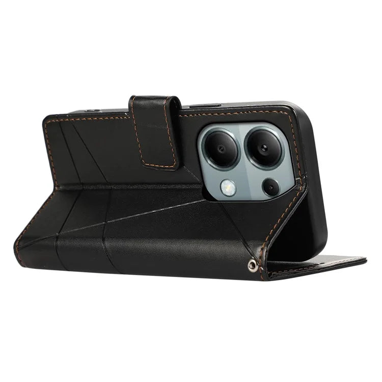 DF-06 For Xiaomi Redmi Note 13 Pro 4G / Poco M6 Pro 4G Case Line Imprinted Leather Phone Cover