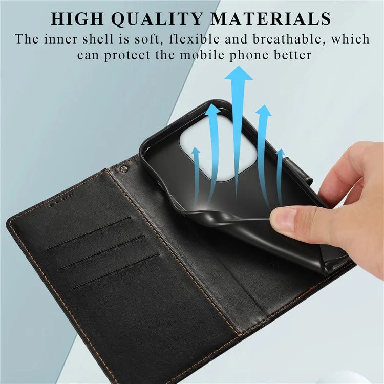 DF-06 For Xiaomi Redmi Note 13 Pro 4G / Poco M6 Pro 4G Case Line Imprinted Leather Phone Cover