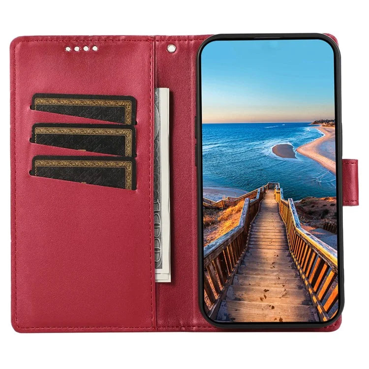 DF-06 For Xiaomi Redmi Note 13 Pro 4G / Poco M6 Pro 4G Case Line Imprinted Leather Phone Cover