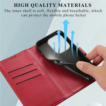 DF-06 For Xiaomi Redmi Note 13 Pro 4G / Poco M6 Pro 4G Case Line Imprinted Leather Phone Cover
