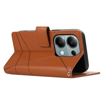 DF-06 For Xiaomi Redmi Note 13 Pro 4G / Poco M6 Pro 4G Case Line Imprinted Leather Phone Cover