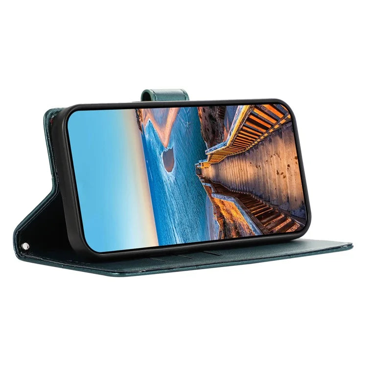 DF-06 For Xiaomi Redmi Note 13 Pro 4G / Poco M6 Pro 4G Case Line Imprinted Leather Phone Cover