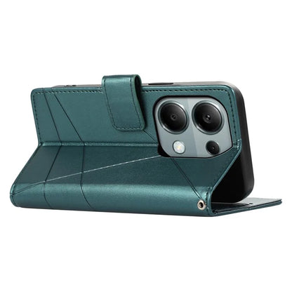 DF-06 For Xiaomi Redmi Note 13 Pro 4G / Poco M6 Pro 4G Case Line Imprinted Leather Phone Cover