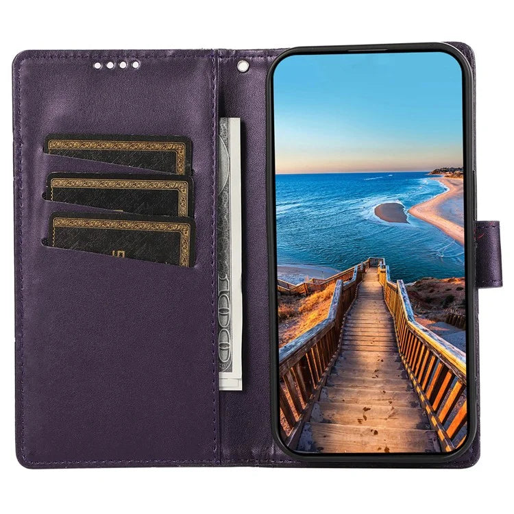 DF-06 For Xiaomi Redmi Note 13 Pro 4G / Poco M6 Pro 4G Case Line Imprinted Leather Phone Cover