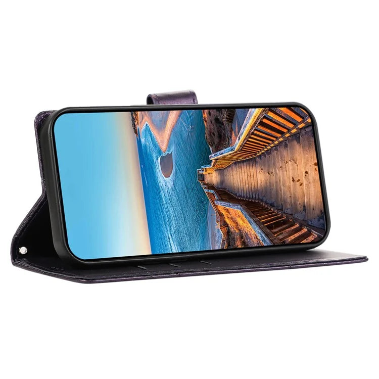 DF-06 For Xiaomi Redmi Note 13 Pro 4G / Poco M6 Pro 4G Case Line Imprinted Leather Phone Cover