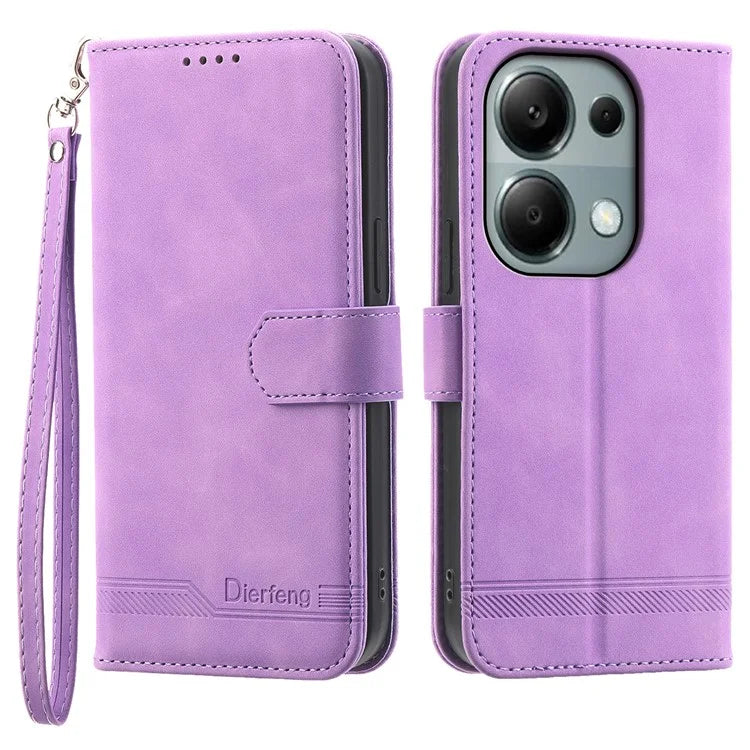 DIERFENG DF-03 For Xiaomi Redmi Note 13 Pro 4G / Poco M6 Pro 4G Wallet Case Leather Stand Phone Cover