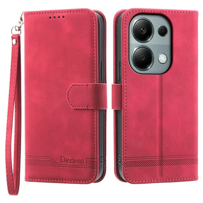 DIERFENG DF-03 For Xiaomi Redmi Note 13 Pro 4G / Poco M6 Pro 4G Wallet Case Leather Stand Phone Cover