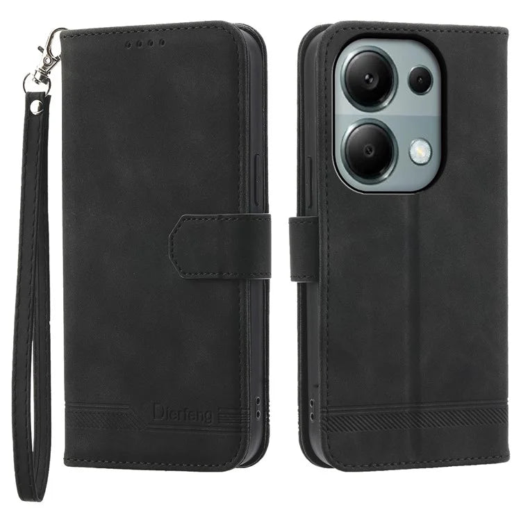 DIERFENG DF-03 For Xiaomi Redmi Note 13 Pro 4G / Poco M6 Pro 4G Wallet Case Leather Stand Phone Cover