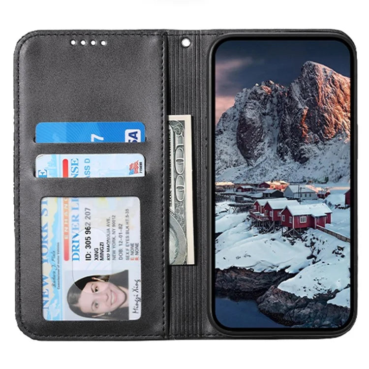 For Xiaomi Redmi Note 13 Pro 4G Case PU Leather Rhombus Imprinted Pattern Wallet Phone Cover