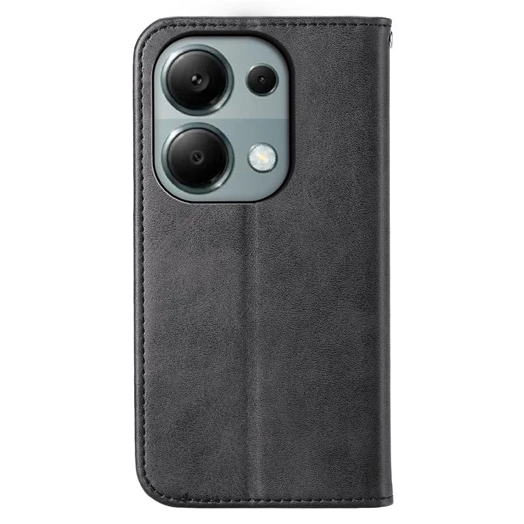 For Xiaomi Redmi Note 13 Pro 4G Case PU Leather Rhombus Imprinted Pattern Wallet Phone Cover