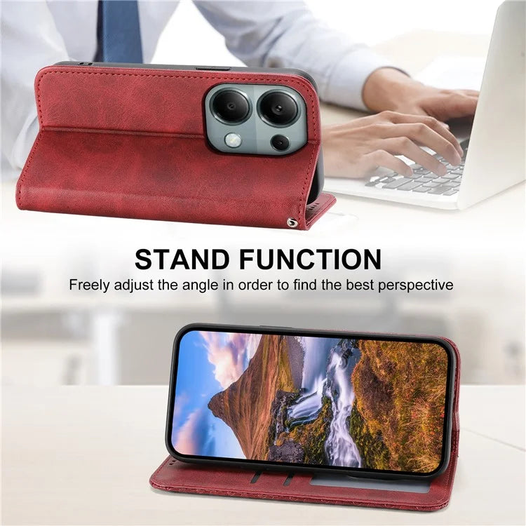 For Xiaomi Redmi Note 13 Pro 4G Case PU Leather Rhombus Imprinted Pattern Wallet Phone Cover