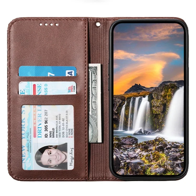 For Xiaomi Redmi Note 13 Pro 4G Case PU Leather Rhombus Imprinted Pattern Wallet Phone Cover