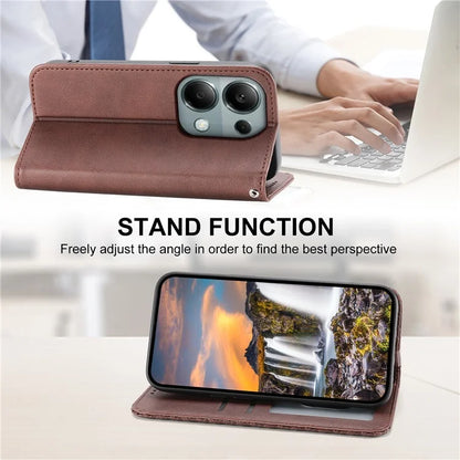 For Xiaomi Redmi Note 13 Pro 4G Case PU Leather Rhombus Imprinted Pattern Wallet Phone Cover