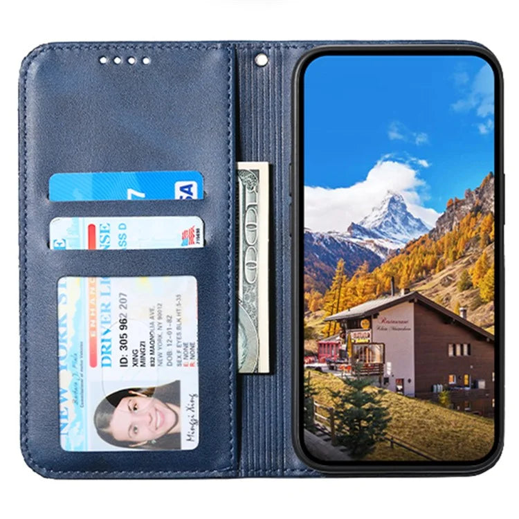 For Xiaomi Redmi Note 13 Pro 4G Case PU Leather Rhombus Imprinted Pattern Wallet Phone Cover