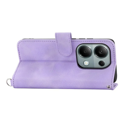 For Xiaomi Redmi Note 13 Pro 4G / Poco M6 Pro 4G Case Flower Pattern Skin-touch Phone Cover with 2 Straps