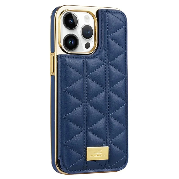 JINDUKA D4 Series for iPhone 15 Pro Max Case Kickstand Card Slots Leather+PC Phone Cover