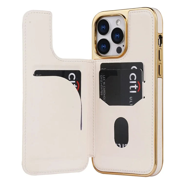 JINDUKA D4 Series for iPhone 14 Pro Max Case Triangle Pattern Leather+PC Phone Cover