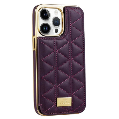 JINDUKA D4 Series for iPhone 14 Pro Max Case Triangle Pattern Leather+PC Phone Cover