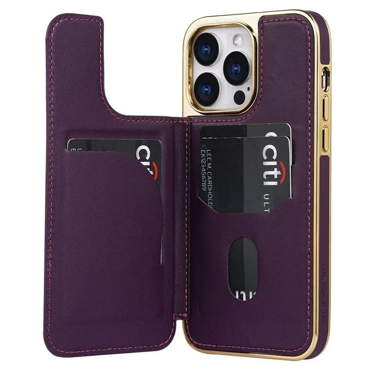 JINDUKA D4 Series for iPhone 14 Pro Max Case Triangle Pattern Leather+PC Phone Cover