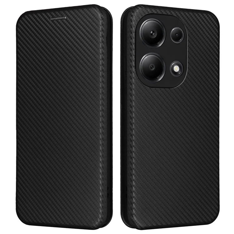 For Xiaomi Redmi Note 13 Pro 4G / Poco M6 Pro 4G Case Carbon Fiber Texture PU Leather Phone Cover