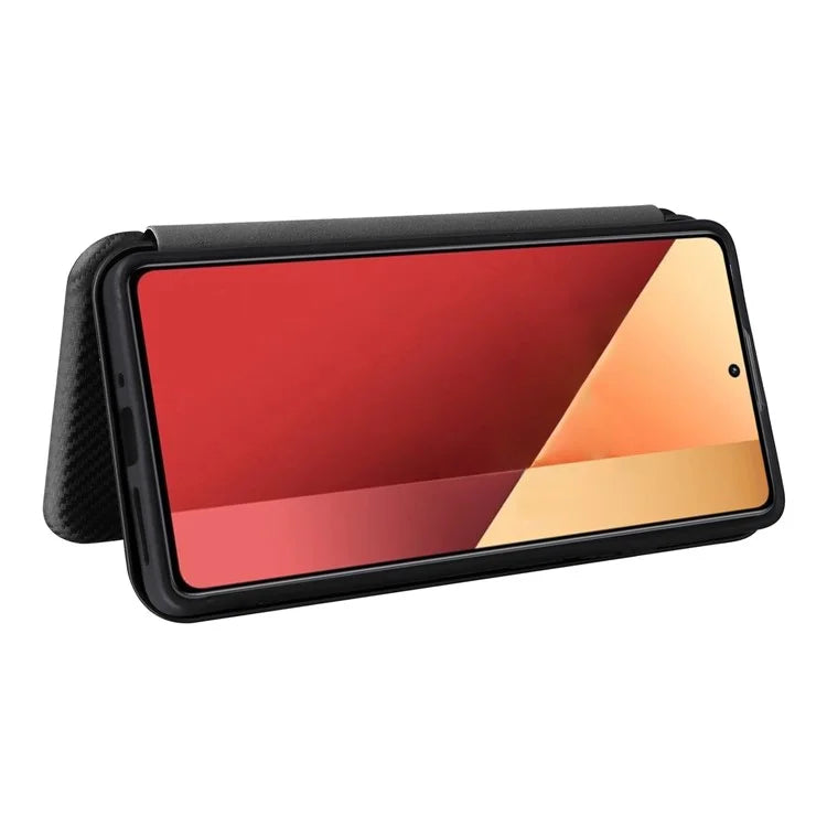 For Xiaomi Redmi Note 13 Pro 4G / Poco M6 Pro 4G Case Carbon Fiber Texture PU Leather Phone Cover