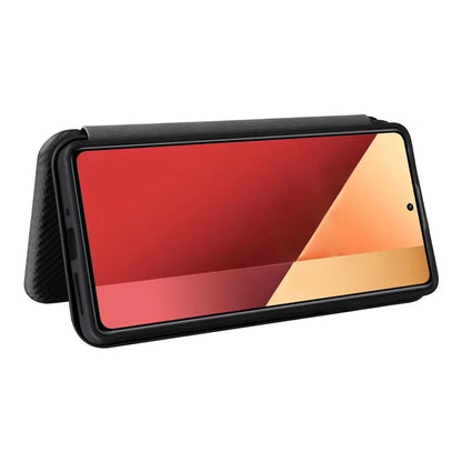 For Xiaomi Redmi Note 13 Pro 4G / Poco M6 Pro 4G Case Carbon Fiber Texture PU Leather Phone Cover