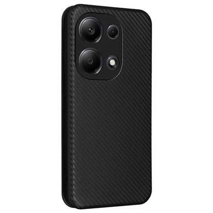For Xiaomi Redmi Note 13 Pro 4G / Poco M6 Pro 4G Case Carbon Fiber Texture PU Leather Phone Cover