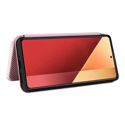For Xiaomi Redmi Note 13 Pro 4G / Poco M6 Pro 4G Case Carbon Fiber Texture PU Leather Phone Cover