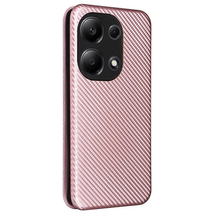 For Xiaomi Redmi Note 13 Pro 4G / Poco M6 Pro 4G Case Carbon Fiber Texture PU Leather Phone Cover