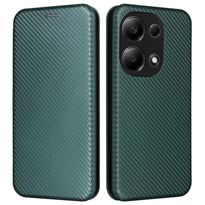 For Xiaomi Redmi Note 13 Pro 4G / Poco M6 Pro 4G Case Carbon Fiber Texture PU Leather Phone Cover