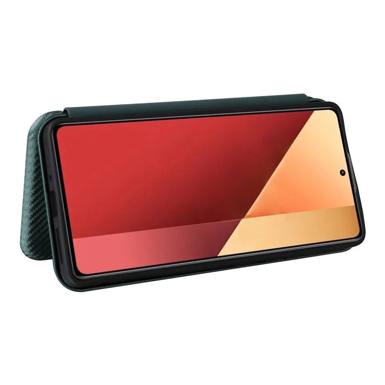 For Xiaomi Redmi Note 13 Pro 4G / Poco M6 Pro 4G Case Carbon Fiber Texture PU Leather Phone Cover
