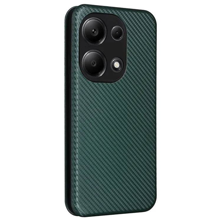 For Xiaomi Redmi Note 13 Pro 4G / Poco M6 Pro 4G Case Carbon Fiber Texture PU Leather Phone Cover