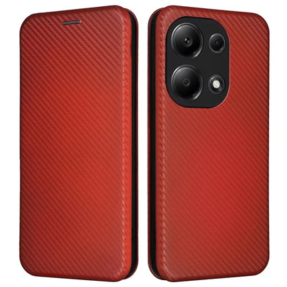 For Xiaomi Redmi Note 13 Pro 4G / Poco M6 Pro 4G Case Carbon Fiber Texture PU Leather Phone Cover