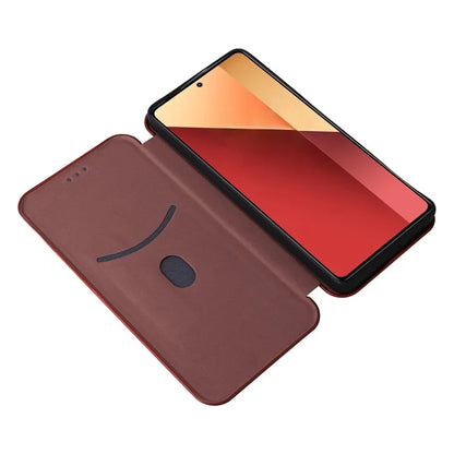 For Xiaomi Redmi Note 13 Pro 4G / Poco M6 Pro 4G Case Carbon Fiber Texture PU Leather Phone Cover