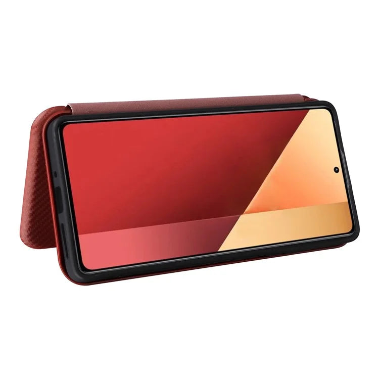 For Xiaomi Redmi Note 13 Pro 4G / Poco M6 Pro 4G Case Carbon Fiber Texture PU Leather Phone Cover