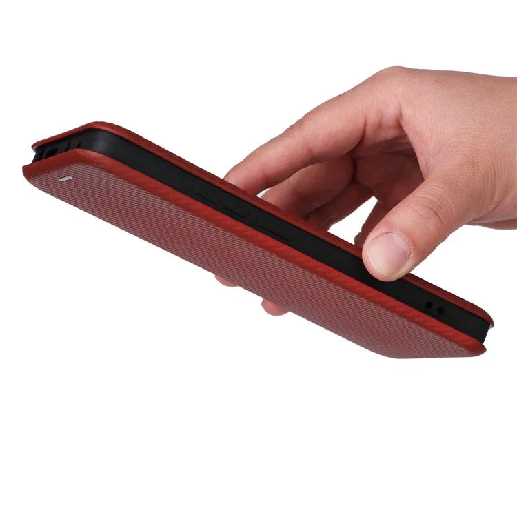 For Xiaomi Redmi Note 13 Pro 4G / Poco M6 Pro 4G Case Carbon Fiber Texture PU Leather Phone Cover