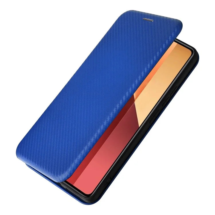 For Xiaomi Redmi Note 13 Pro 4G / Poco M6 Pro 4G Case Carbon Fiber Texture PU Leather Phone Cover