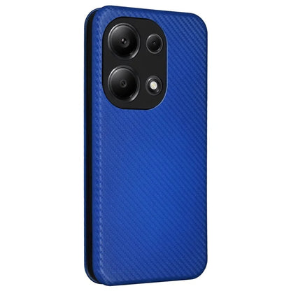 For Xiaomi Redmi Note 13 Pro 4G / Poco M6 Pro 4G Case Carbon Fiber Texture PU Leather Phone Cover