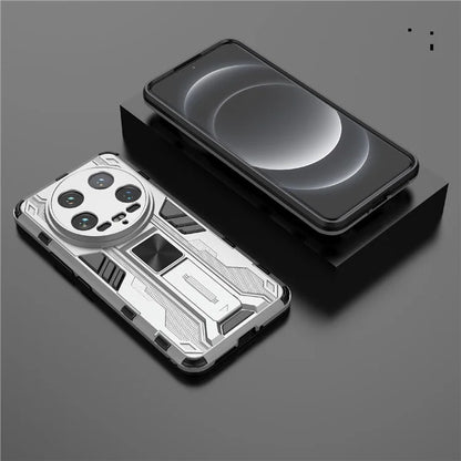 For Xiaomi 14 Ultra Cell Phone Case PC + TPU Scratch-proof Shell with Kickstand