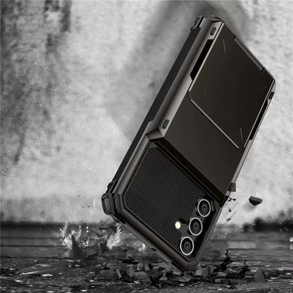 For Samsung Galaxy S23 FE Case PC+TPU Dual Layer Shockproof Cover with Card Holder