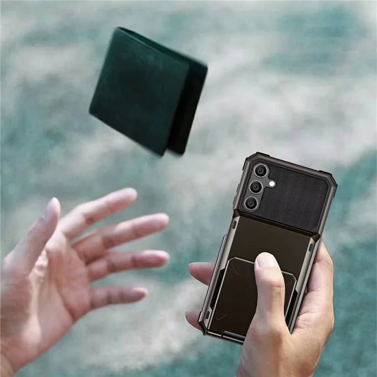 For Samsung Galaxy S23 FE Case PC+TPU Dual Layer Shockproof Cover with Card Holder