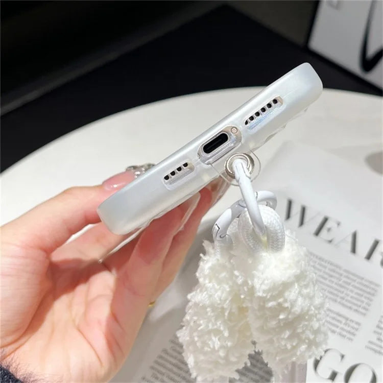 For iPhone 14 Pro Max TPU Case Fish Scale Pattern Anti-Drop Slim Phone Cover with Strap
